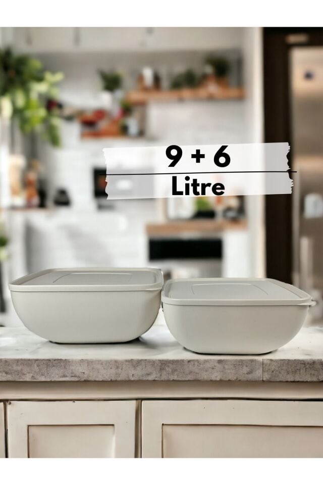 Saklama Kabı, Un Saklama Kabı, Hamur Leğeni, Büyük Boy Saklama Kabı, Kare Kase Seti, 15 Litre
